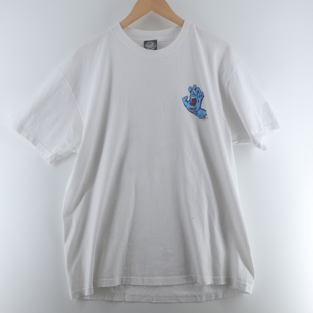 Santa Cruz Screaming Hand T-Shirt Mens Large White Good Graphic Skateboard Tee
